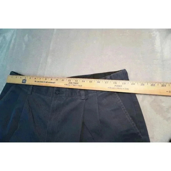 LL Bean Jeans Men's 40x30 Comfort Waist Flannel Lined Navy Blue Chino Pants - Picture 7 of 16